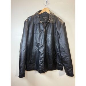 BURNSIDE Genuine Leather Jacket Men’s Size Medium Black Premium Motorcycle
